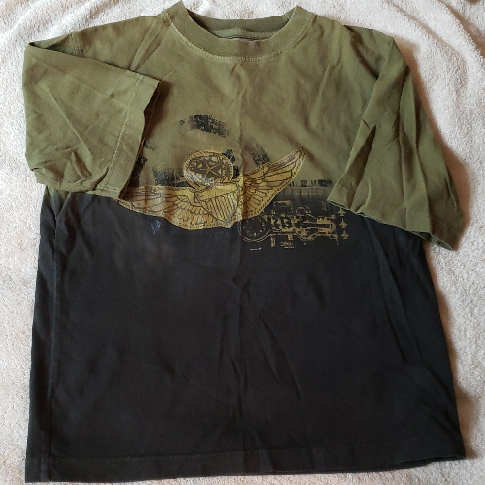 Olive and Black Graphic Kids' T-Shirt